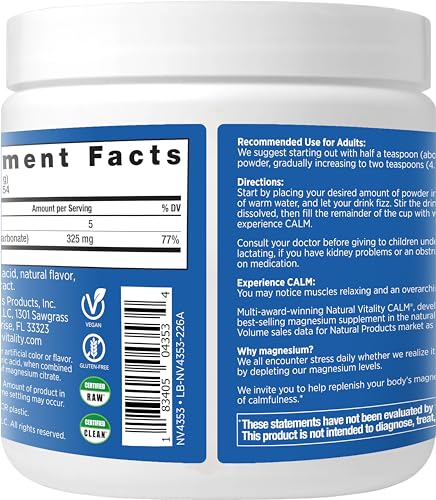 Recommended usage shot for Natural Vitality CALM Cherry