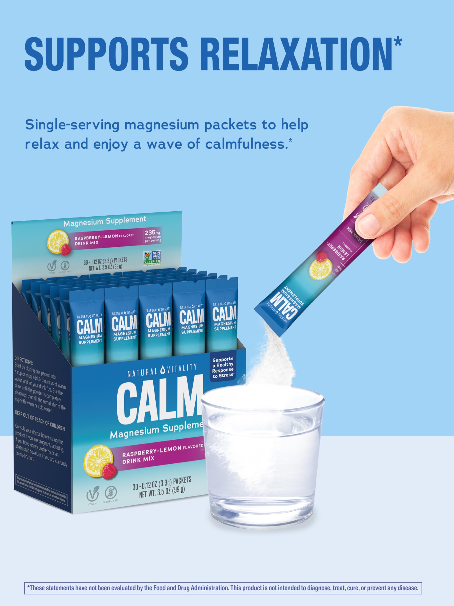 Natural Vitality CALM product packaging box