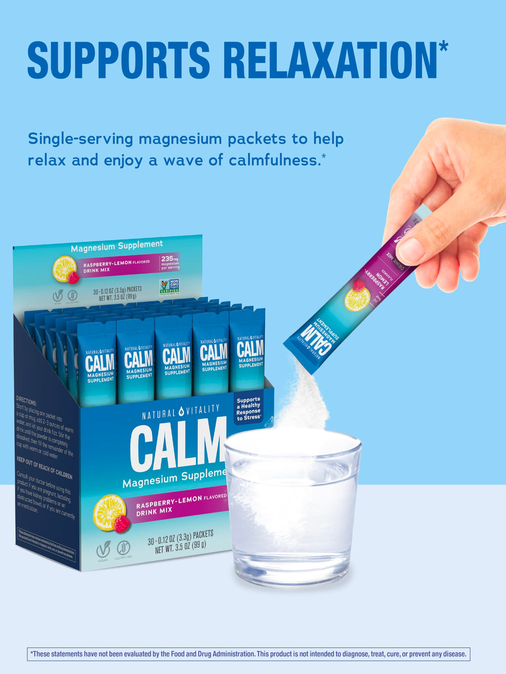 Natural Vitality CALM product packaging box