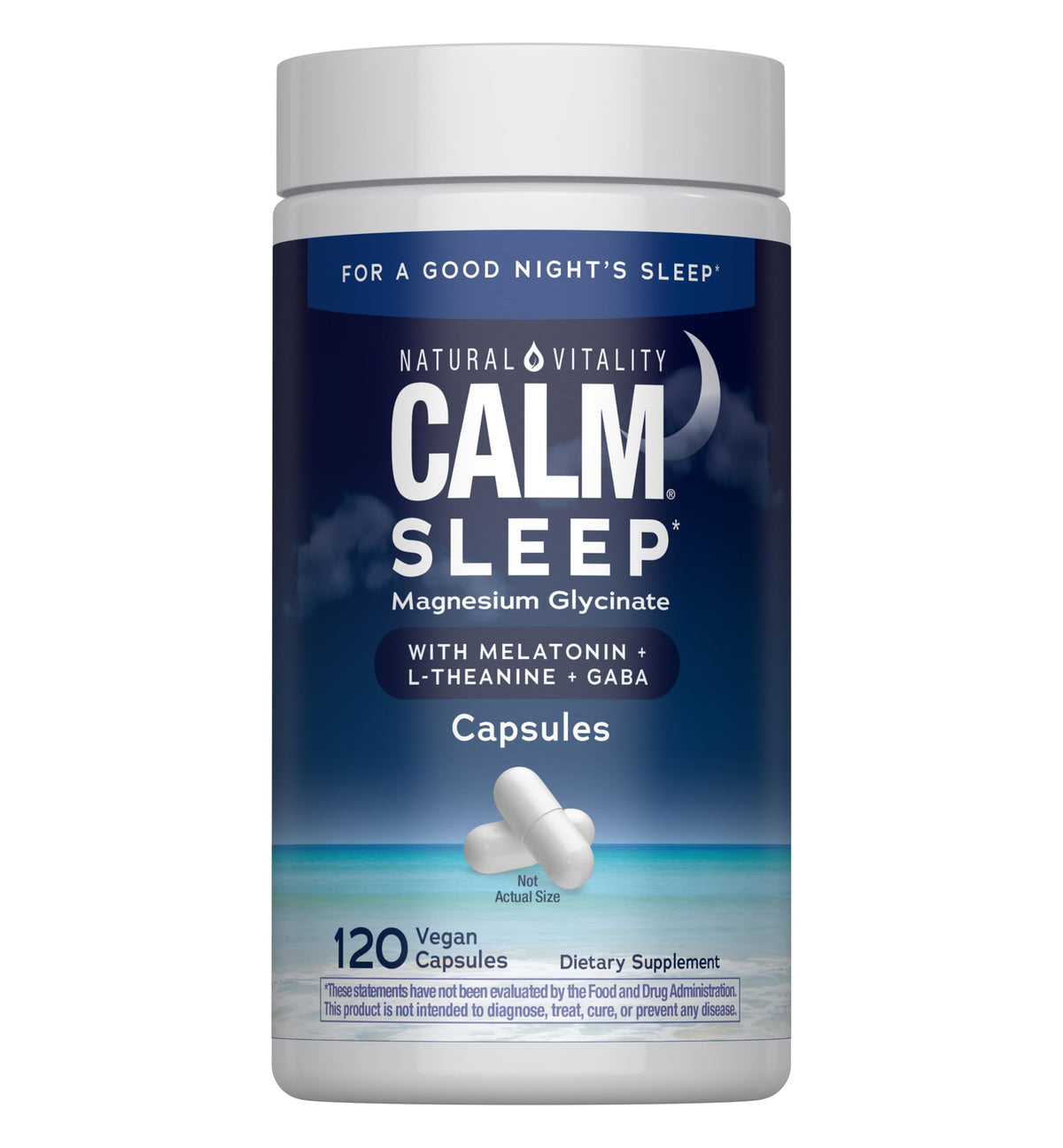 Natural Vitality CALM Sleep Magnesium bottle with 120 capsules