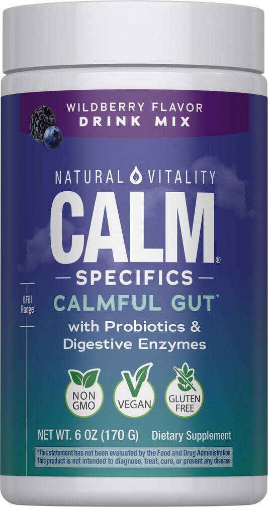 Natural Vitality CALM Specifics Calmful Gut bottle on white background