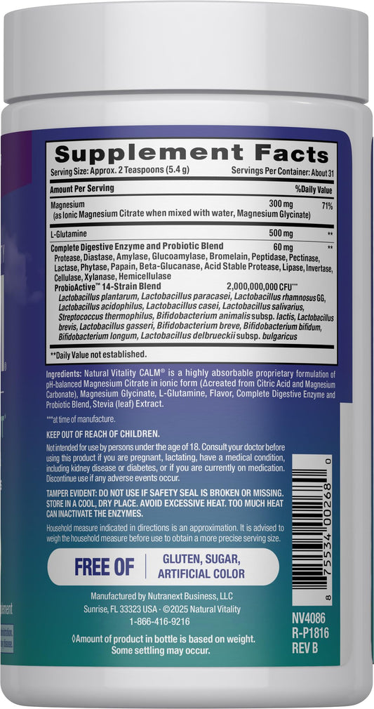 Front packaging of Calmful Gut Wildberry flavor, 6 oz