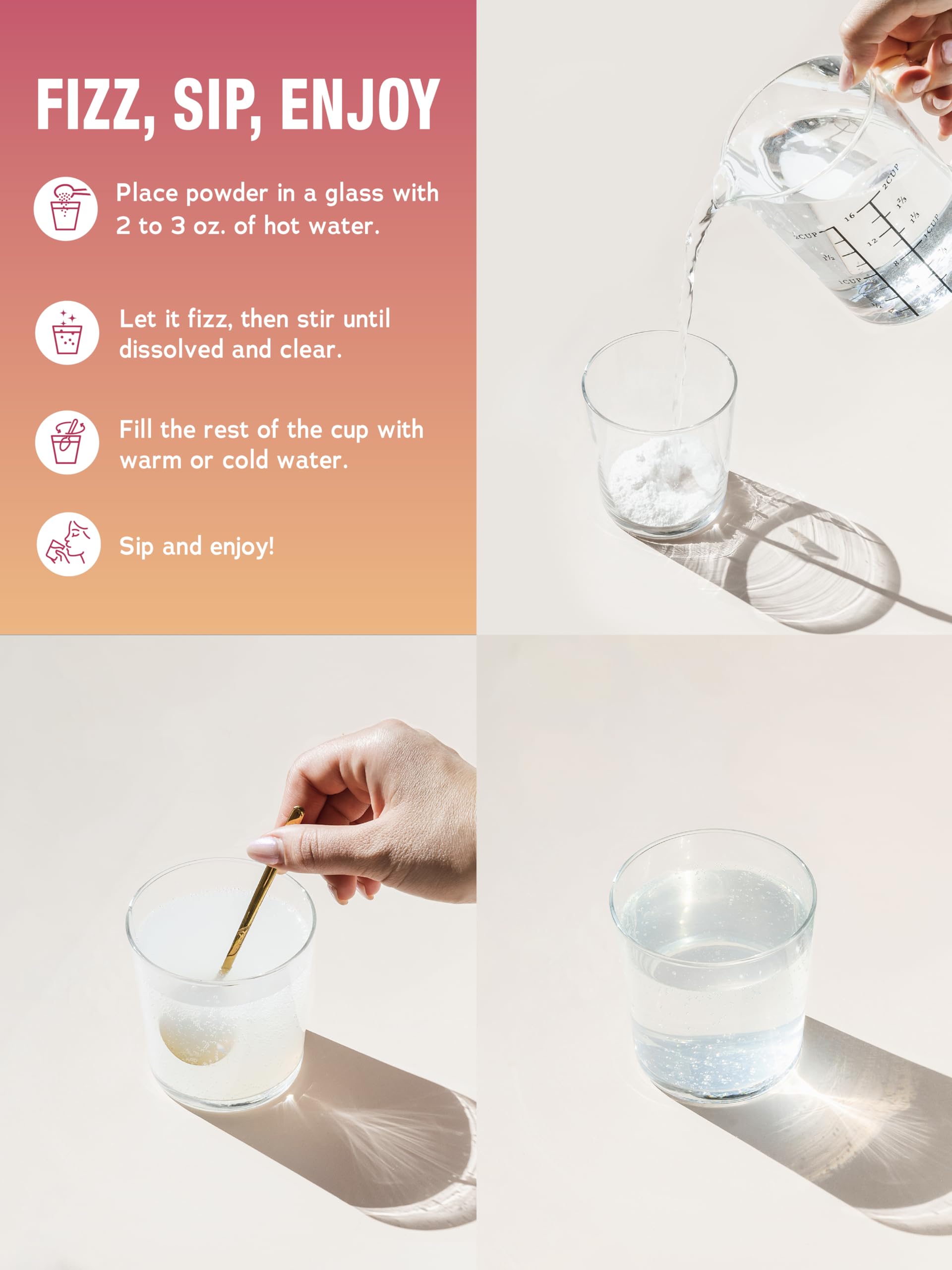 Serving prepared with water and stirred