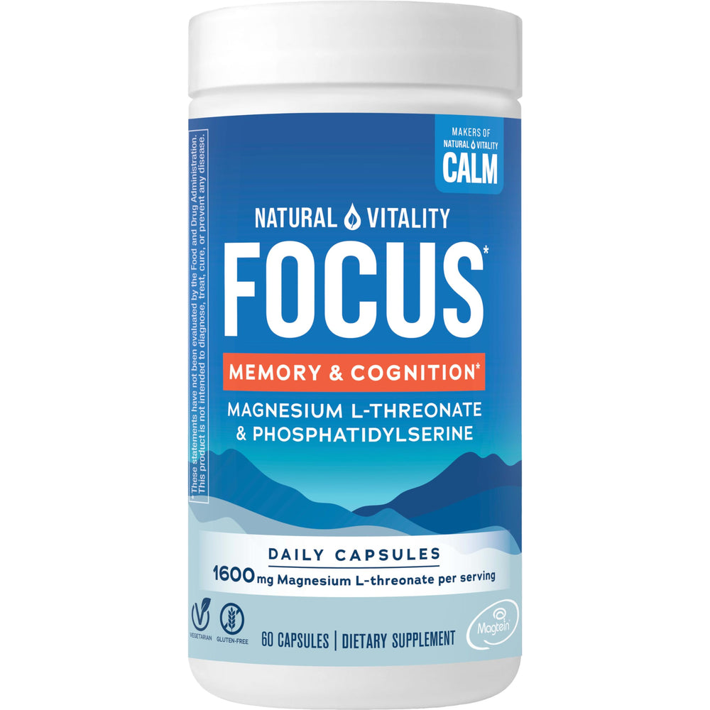 Front view of Natural Vitality Focus bottle