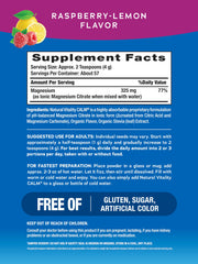 NATURAL VITALITY Raspberry Lemon Calm Magnesium Drink Mix 8 oz packaging