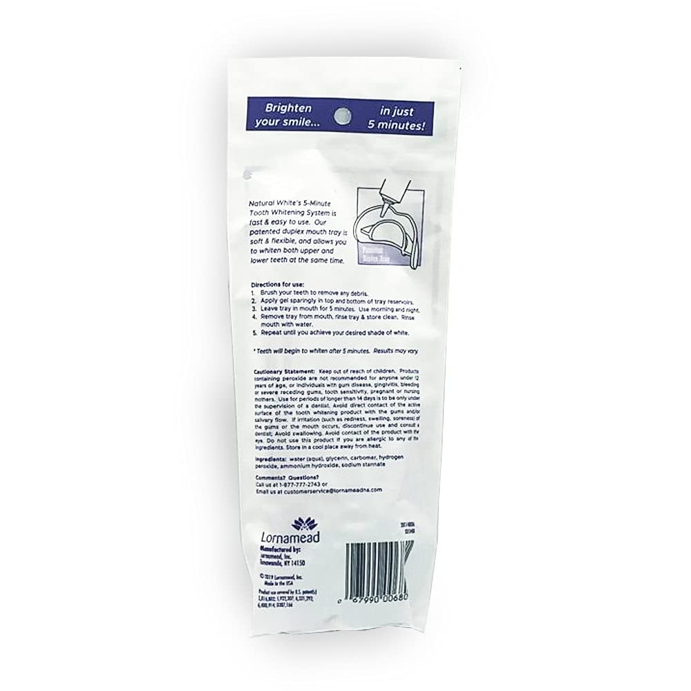 User inserting mouth tray for whitening in 5 minutes