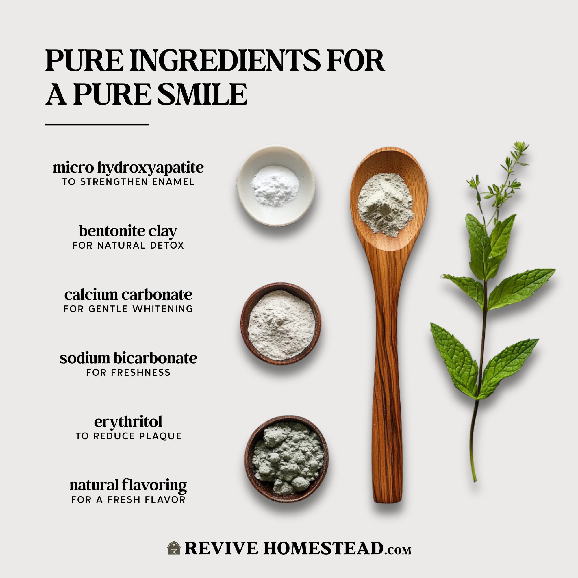 Natural whitening effect of hydroxyapatite tooth powder