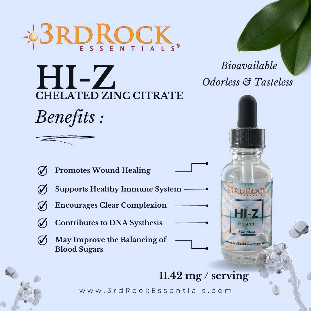All-natural zinc immune support dietary supplement in liquid form