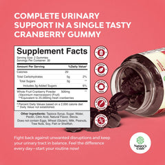 Packshot showing cranberry gummies bottle with label