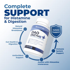 Vitamin C supplement alongside NATURALABS DAO bottle