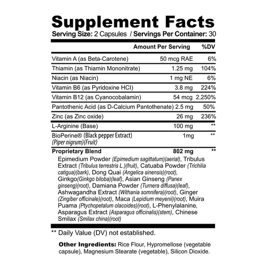 Close-up of Maca root and herbal ingredients for Libido Flow+