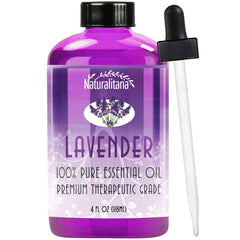 Naturalitana Lavender Essential Oil bottle with dropper, 4 oz