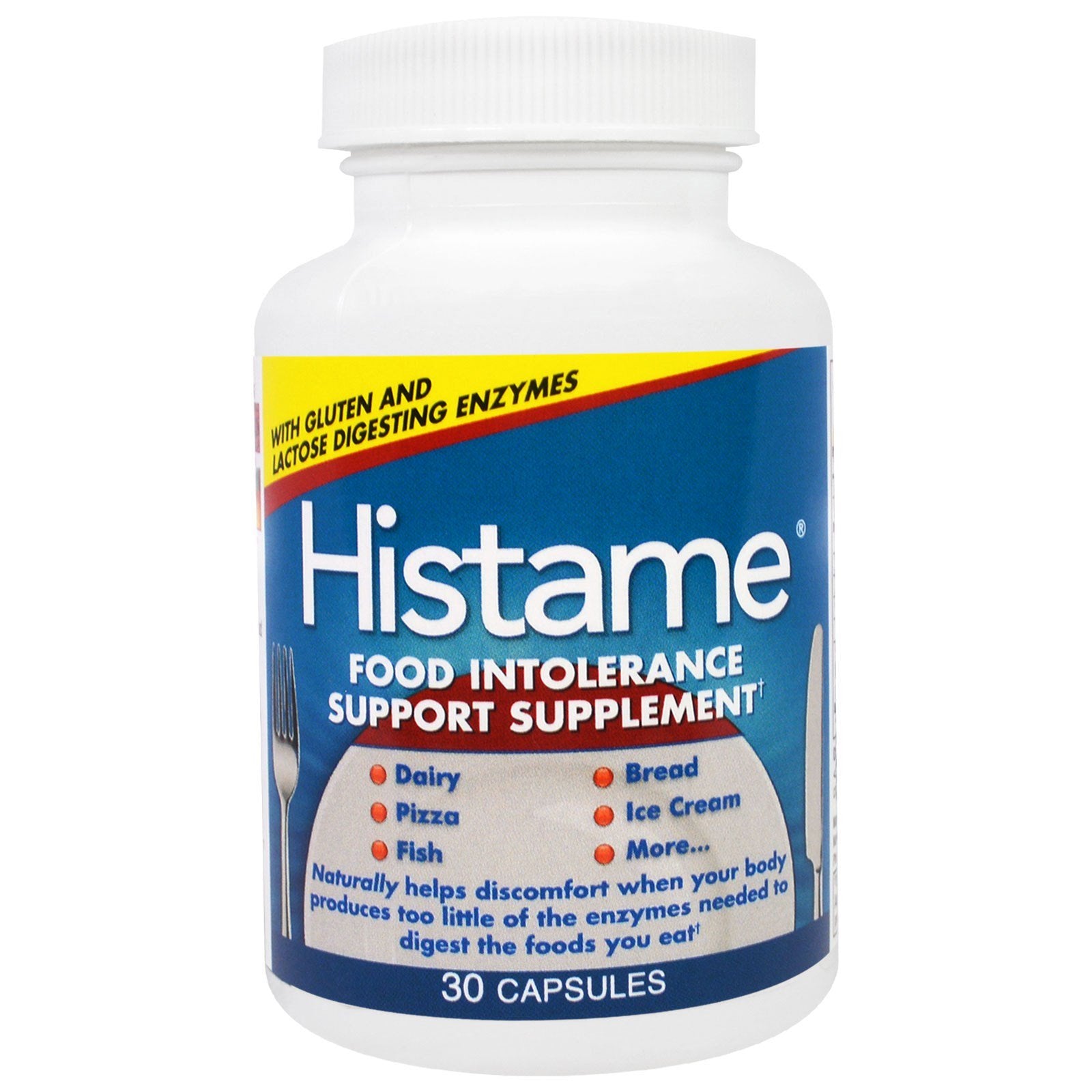 Naturally Vitamins HISTAME Food Intolerance 30 Caplets - bottle