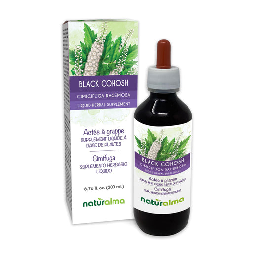 Naturalma Black Cohosh tincture 1:5, alcohol-free, 6.76 fl oz bottle produced in Italy