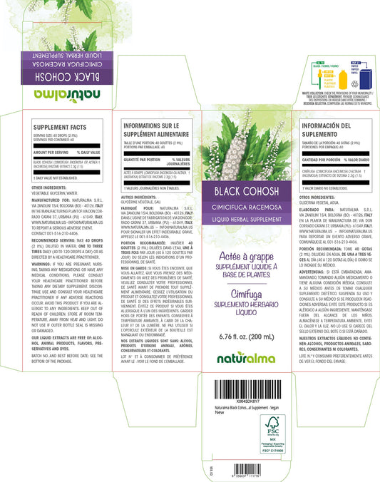 40 drops (2 ml) serving of Black Cohosh tincture, 1:5 extract