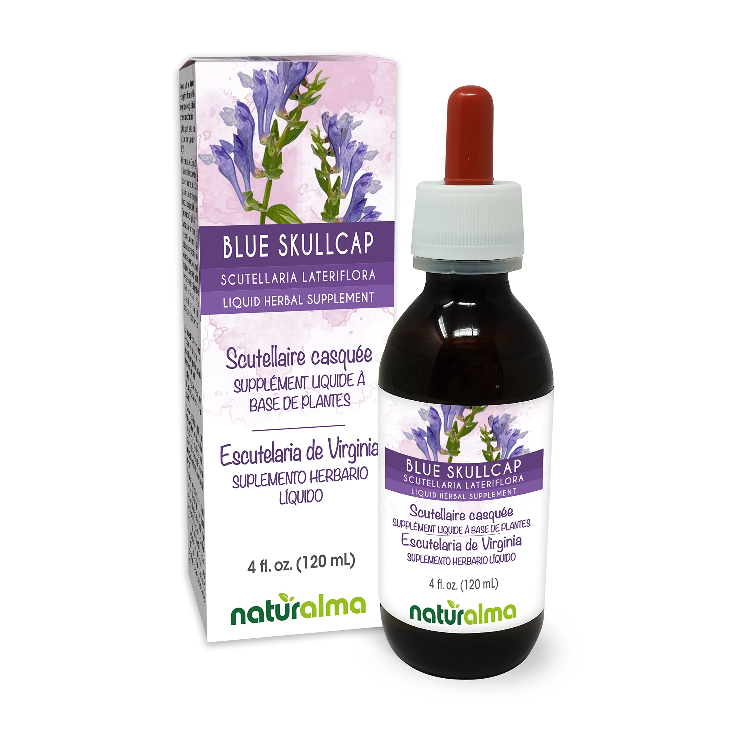 Naturalma Blue Skullcap liquid extract bottle label