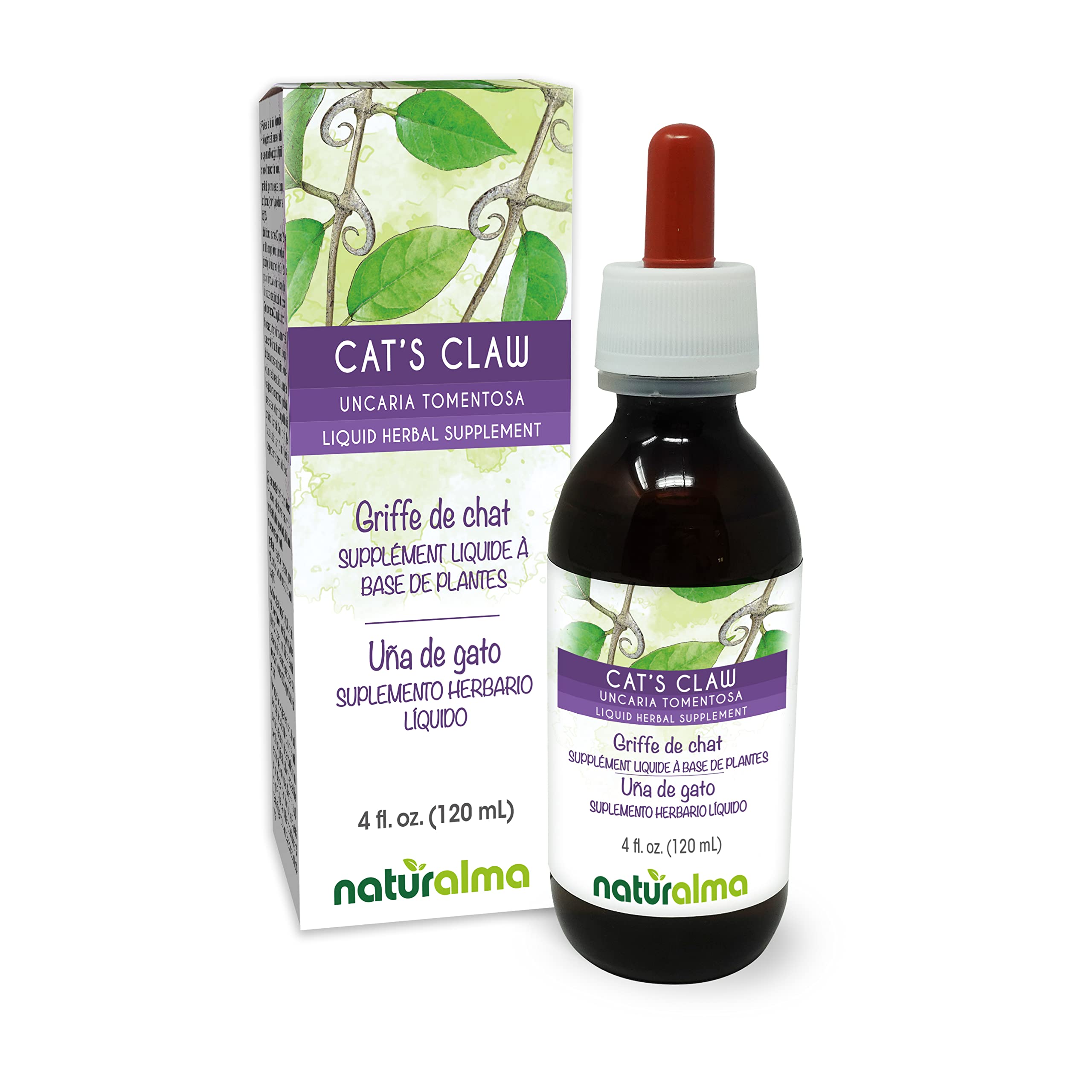 Front view of Naturalma Cat's Claw tincture bottle 4 oz