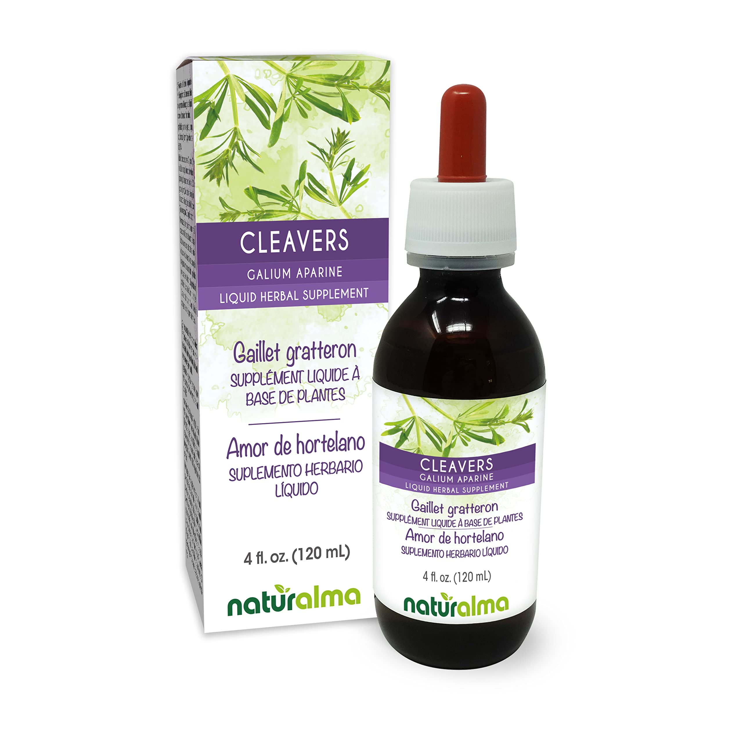 Naturalma Cleavers tincture bottle 4 oz front view