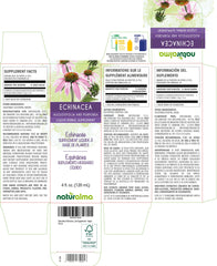 Back label of Naturalma Echinacea tincture bottle, 4 oz
