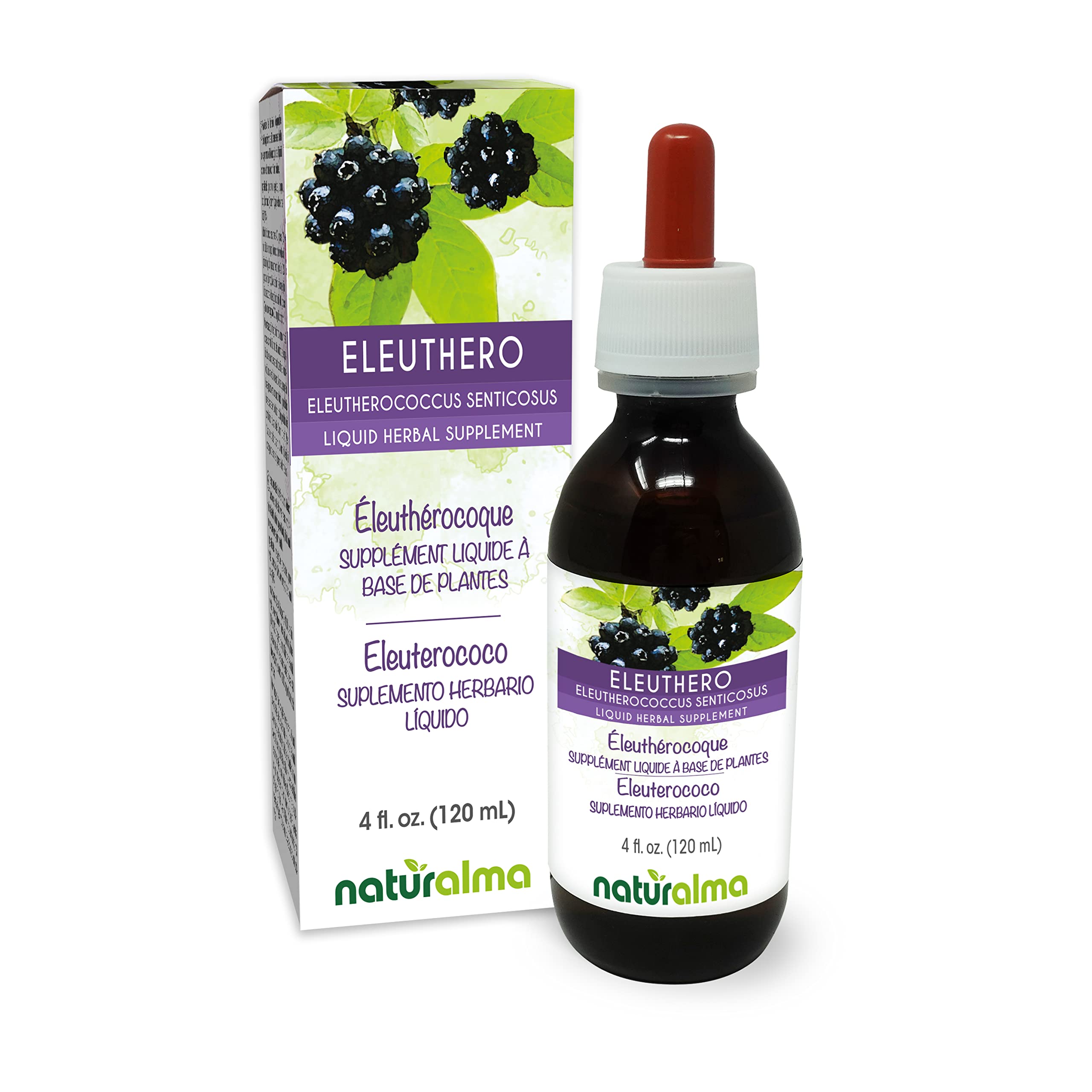 Naturalma Eleuthero Siberian Ginseng root tincture bottle with dropper