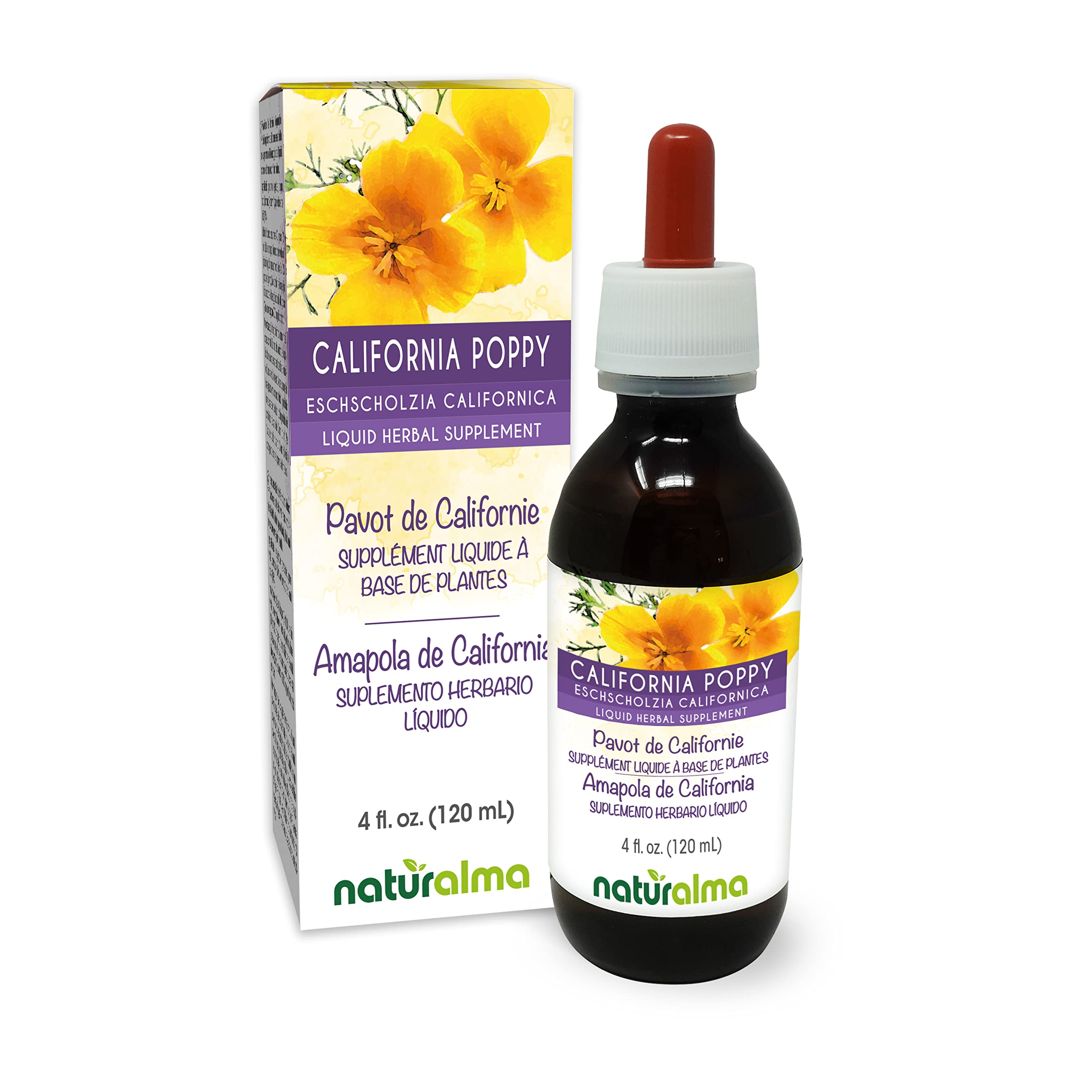 Naturalma Eschscholzia tincture bottle, 4 fl oz