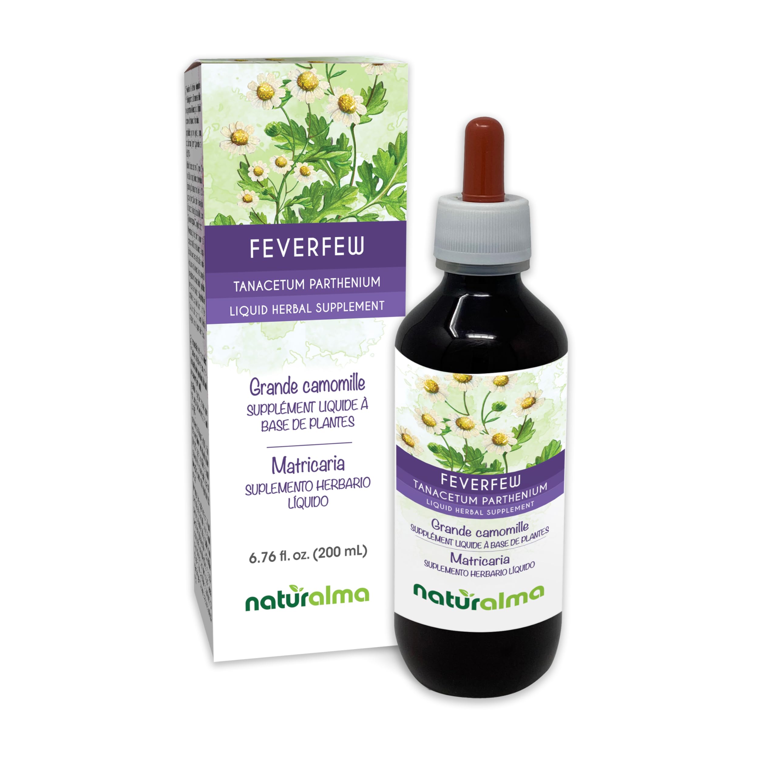 Naturalma Feverfew tincture bottle with label