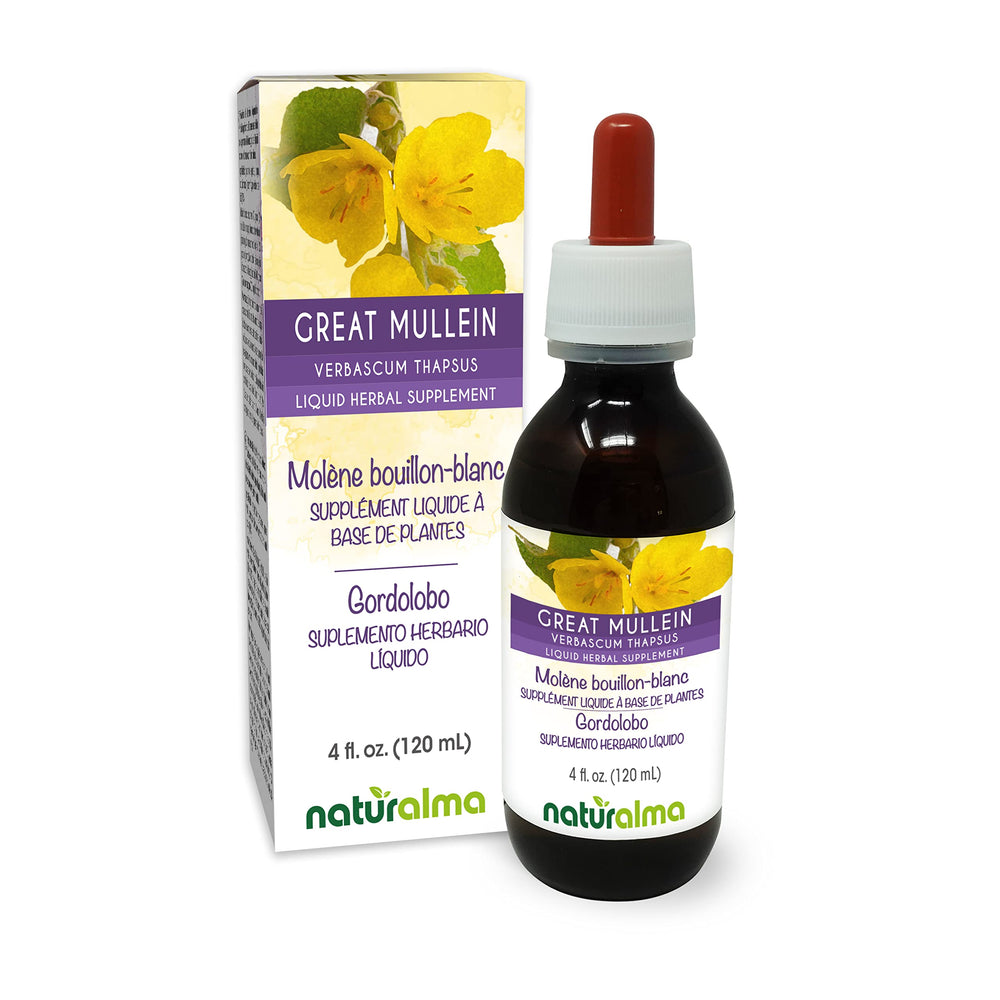 Naturalma Great Mullein Tincture 4 oz bottle with dropper