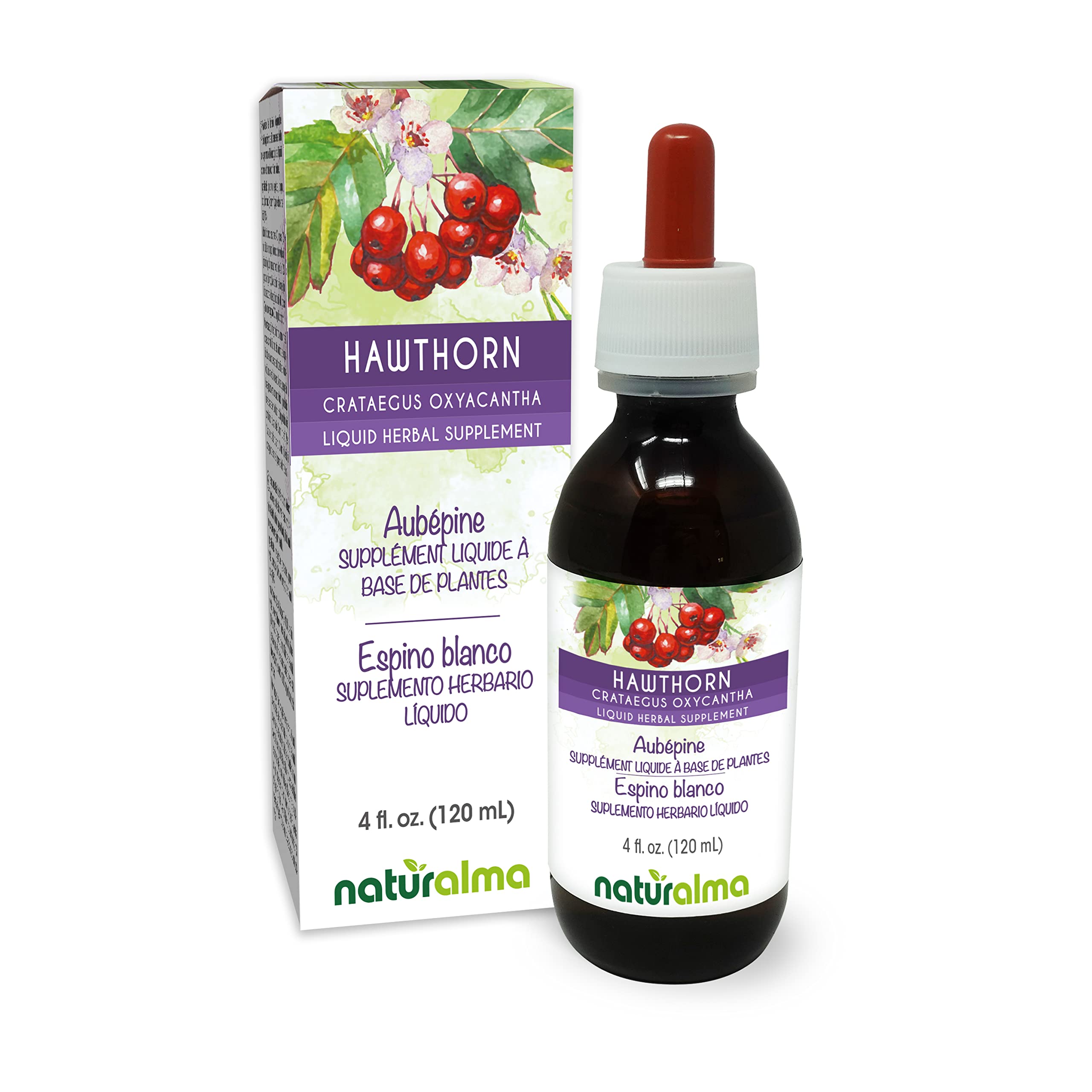 Naturalma Hawthorn tincture bottle with 4 oz label