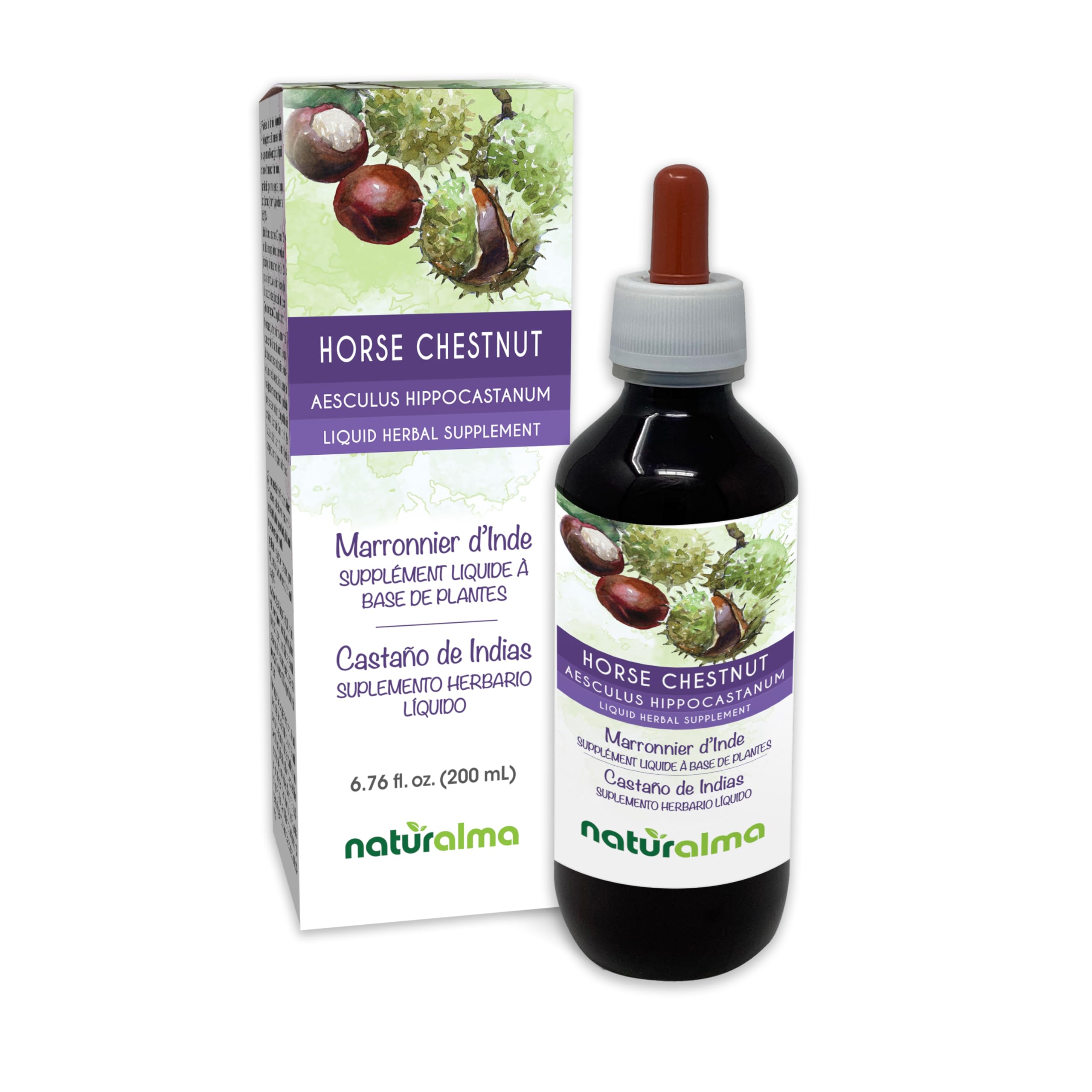 Front view of Naturalma Horse Chestnut tincture bottle labeled 1:5