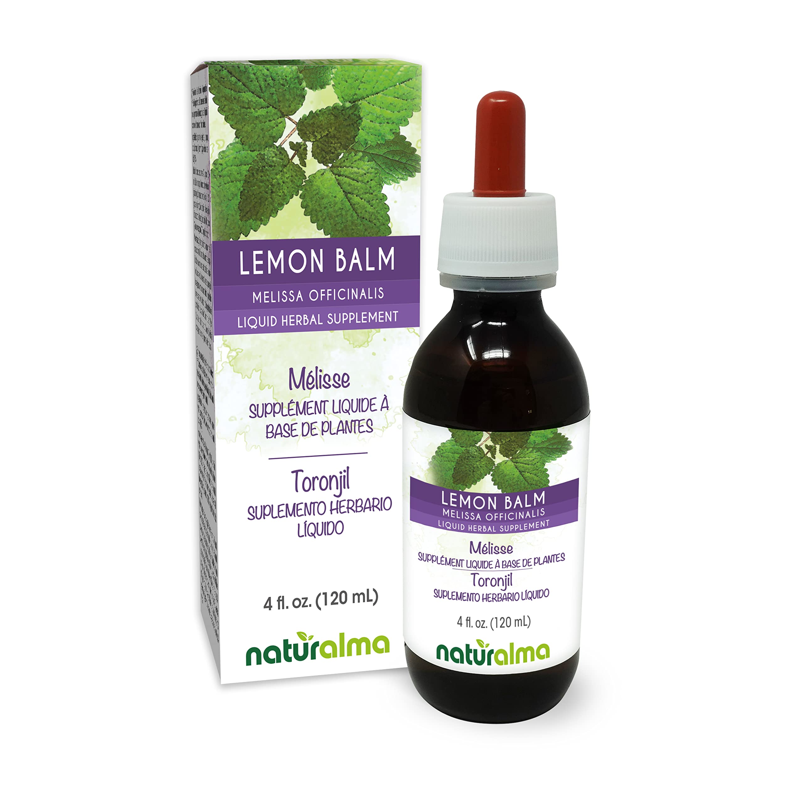 Naturalma Lemon Balm tincture bottle with dropper (4 oz)