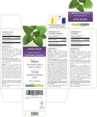 Close-up of Lemon Balm 1:5 tincture label