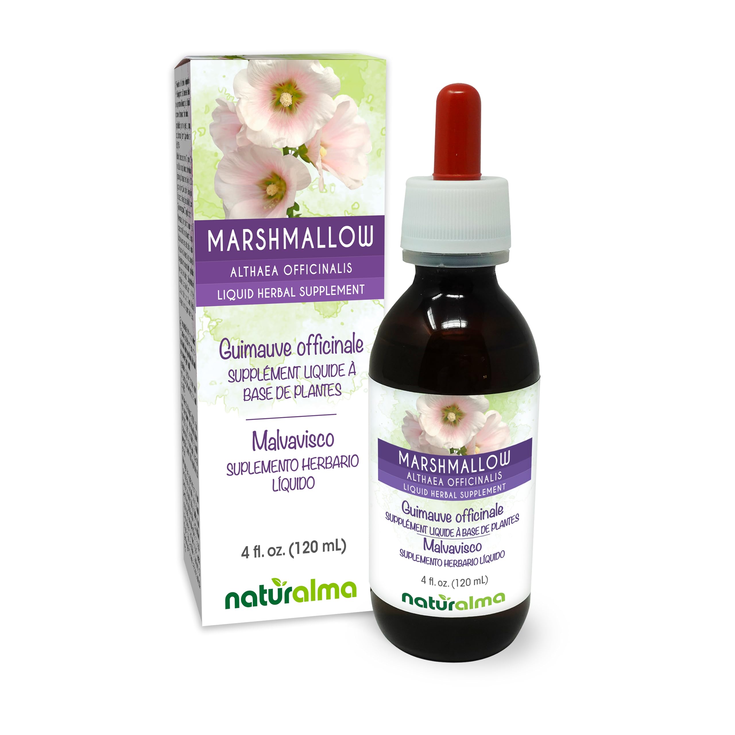 Naturalma Marshmallow Root Tincture alcohol-free 4oz bottle