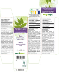 Close-up of Meadowsweet extract in glass bottle