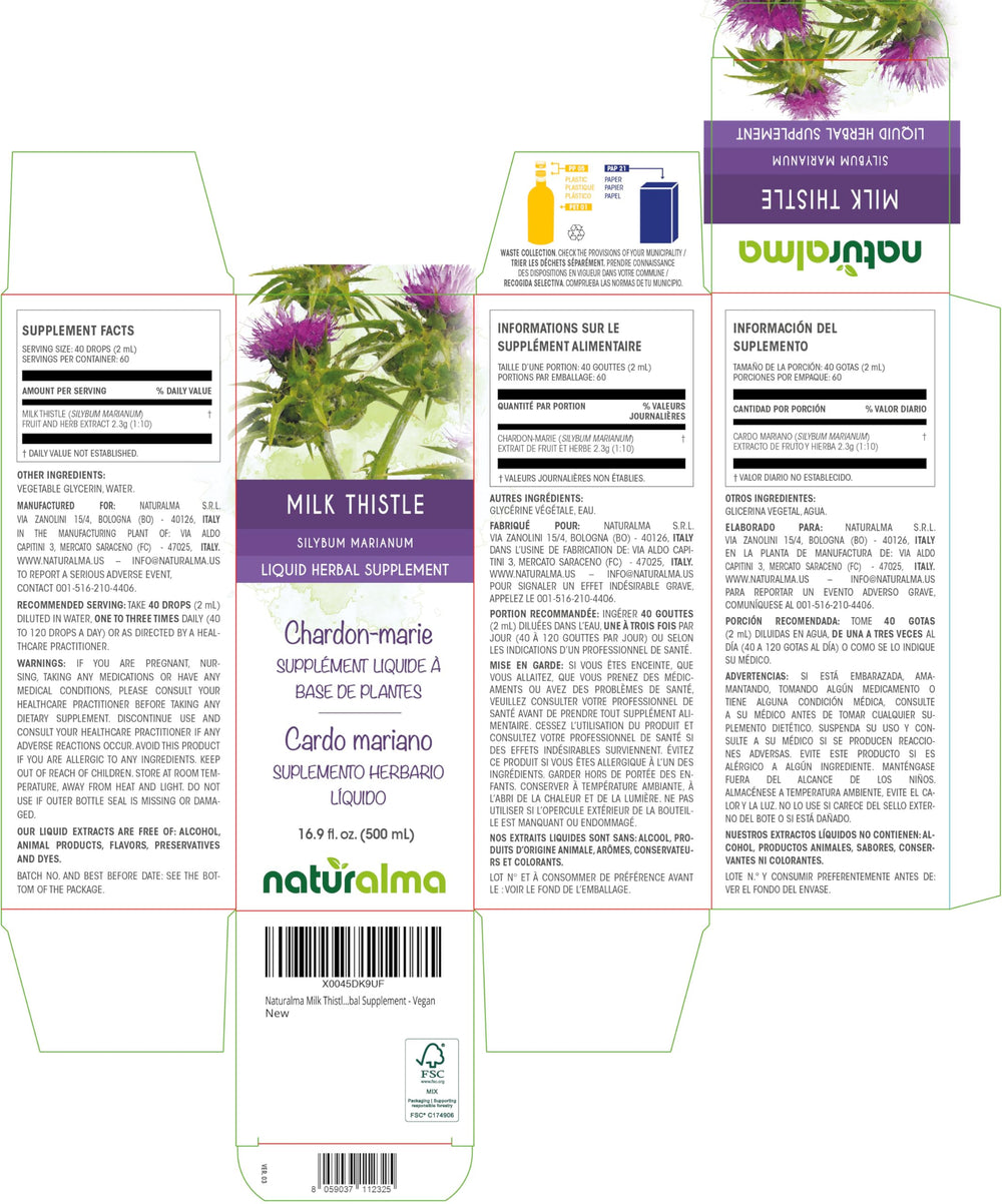Milk Thistle drops usage: 40 drops (2 ml) of extract