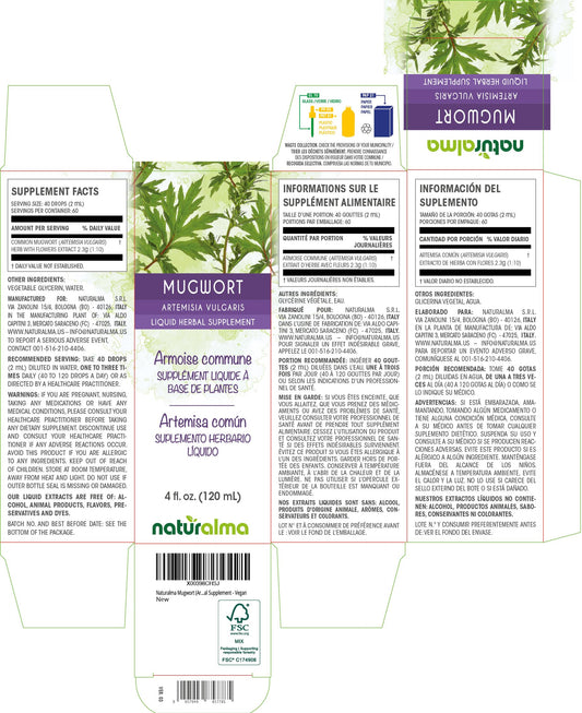 Mugwort tincture dropper releasing droplets