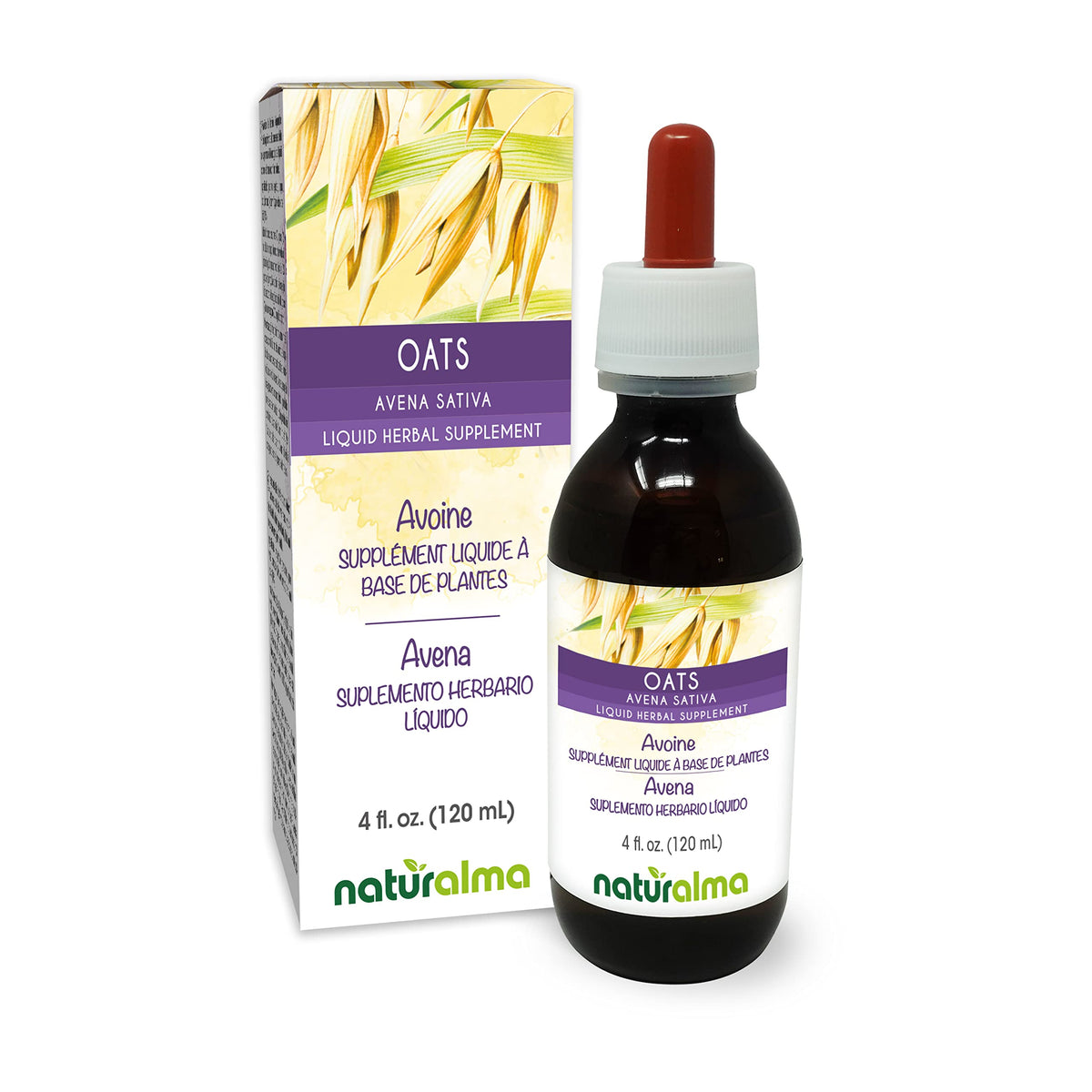 Naturalma Oats Tops tincture bottle, 4 fl oz