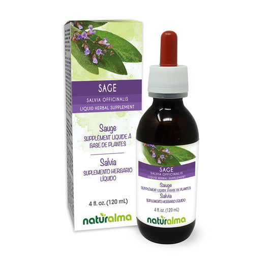 Front view of Naturalma Sage Leaf Tincture bottle 4 oz