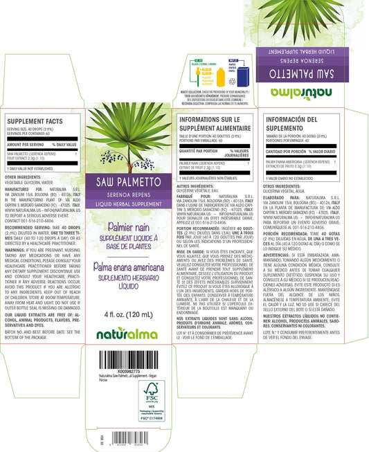 Dropper releasing saw palmetto tincture