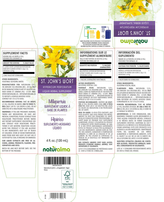 Front view of Naturalma St. John's Wort 4 oz bottle