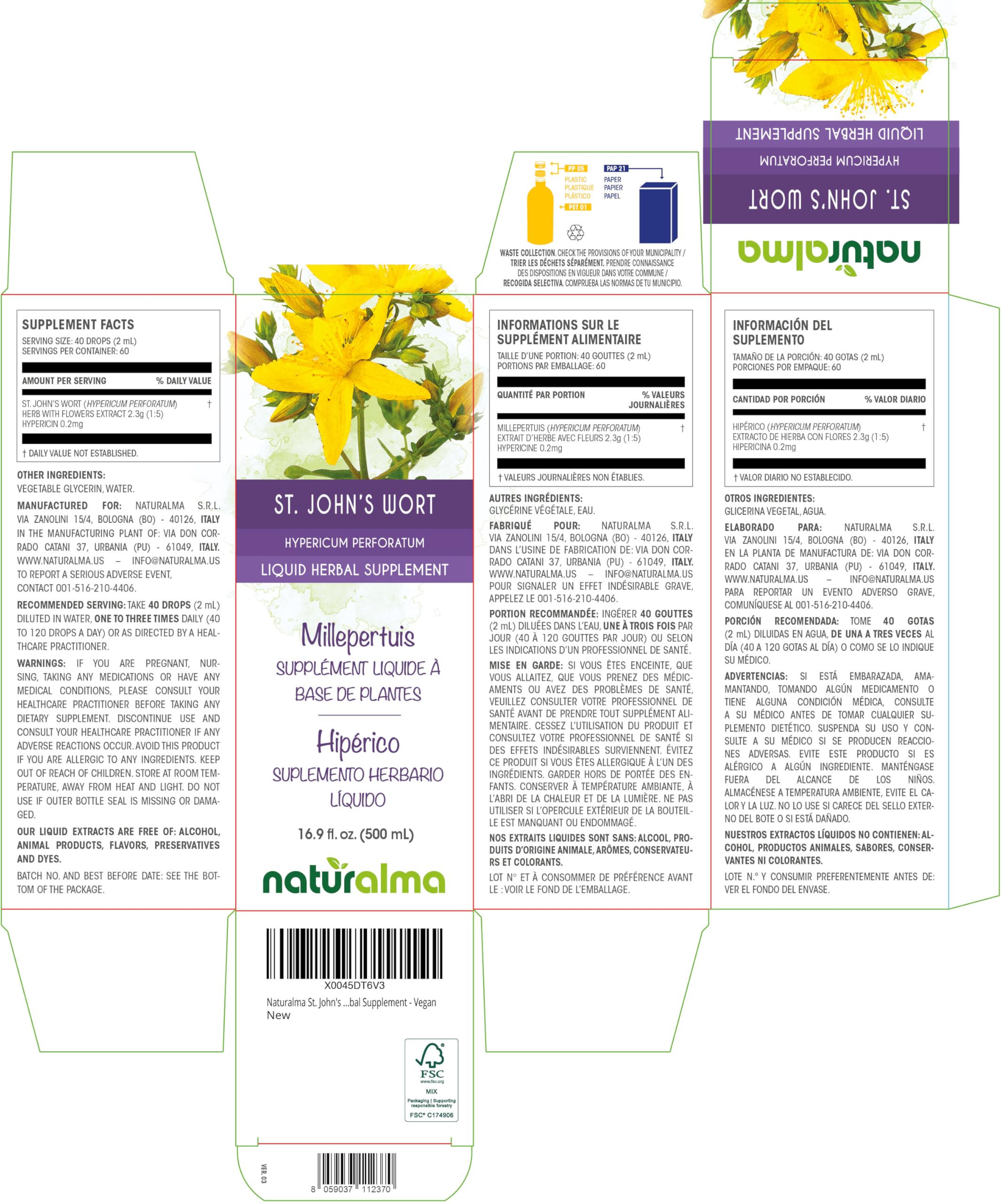St. John's Wort herb with flowers liquid extract (1:5 concentrate)