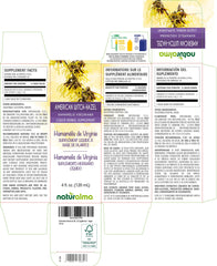 Close-up of Naturalma Witch-Hazel tincture bottle label