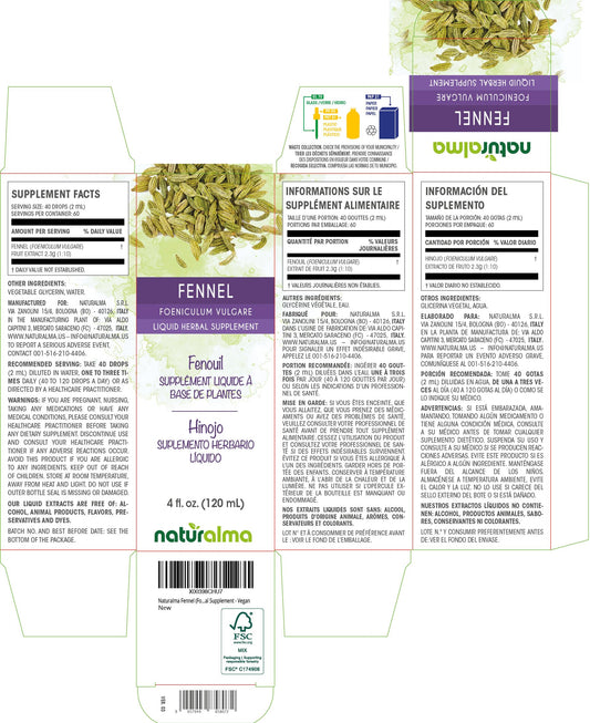Dropper bottle of fennel fruit tincture vegan