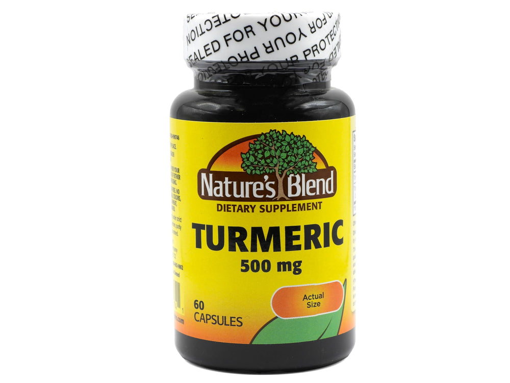 Nature's Blend Turmeric 500 mg 60 Capsules bottle front view