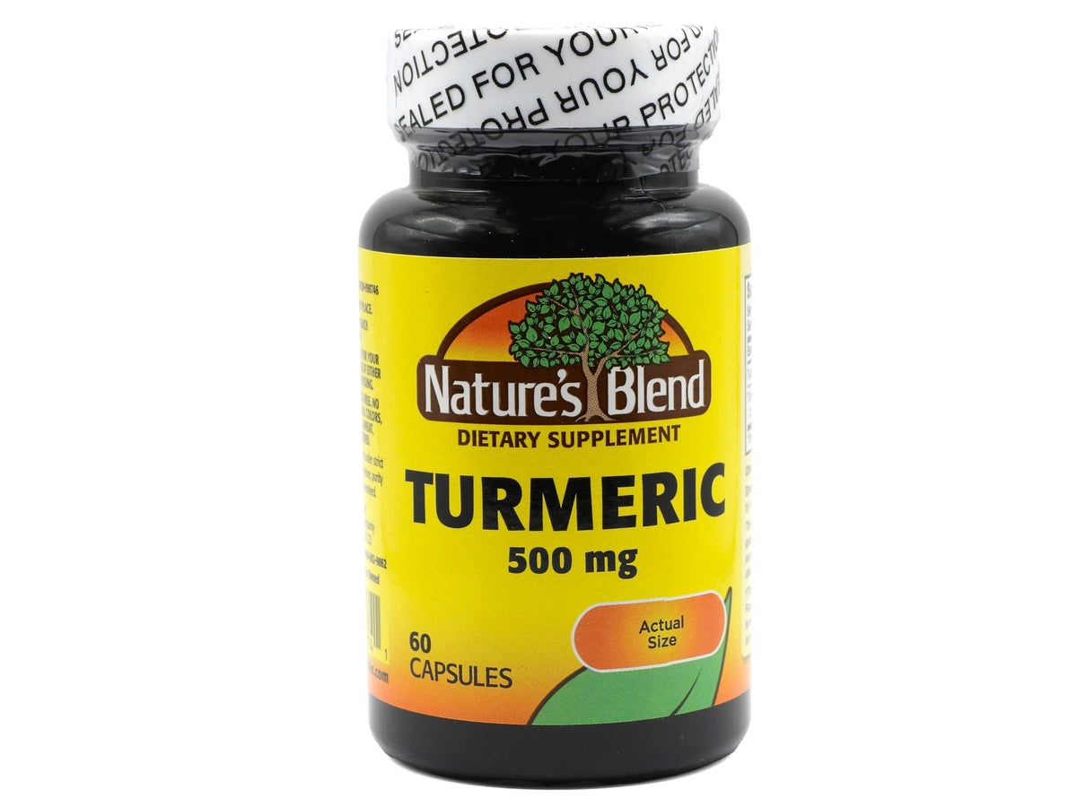 Nature's Blend Turmeric 500 mg 60 Capsules bottle front view