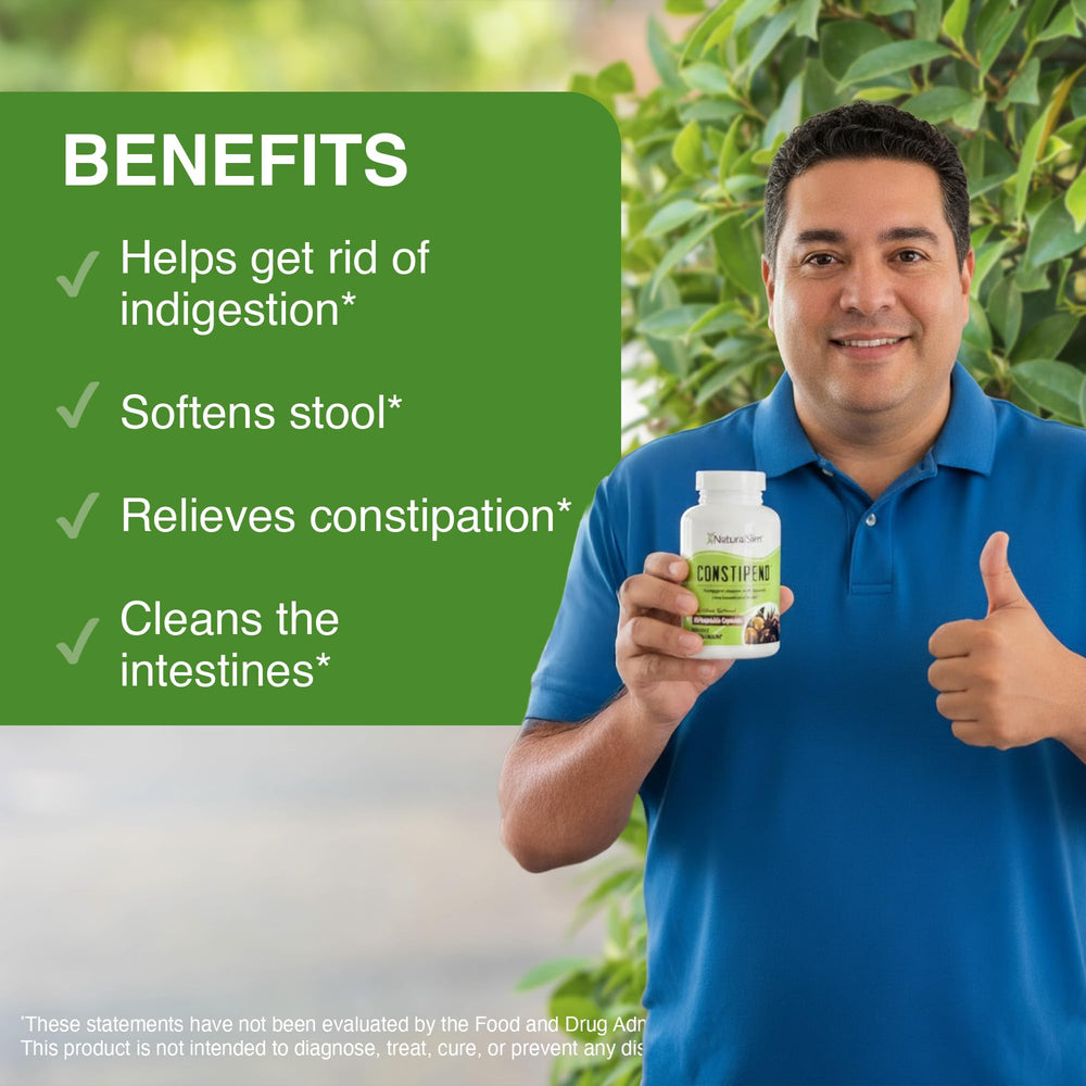NaturalSlim Constipend in bathroom scene, supports gentle relief and regularity.