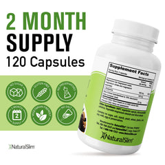 NaturalSlim Constipend bottle beside water, promotes daily digestive wellness.