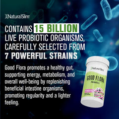 NaturalSlim Good Flora lifestyle scene focused on daily gut health routine.
