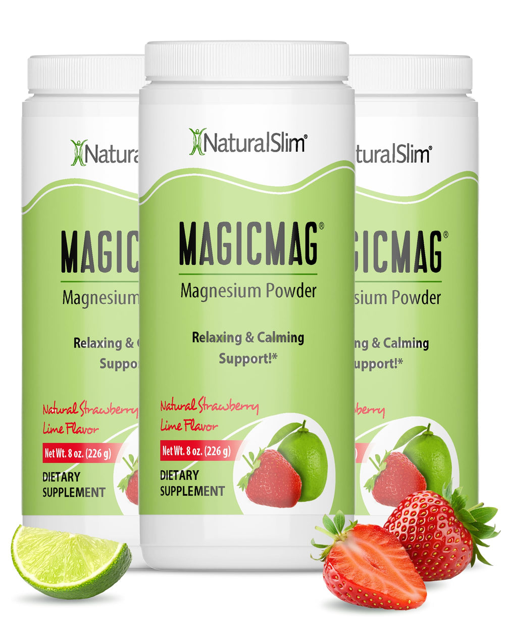 NaturalSlim MagicMag bottle pour shows easy daily magnesium intake.