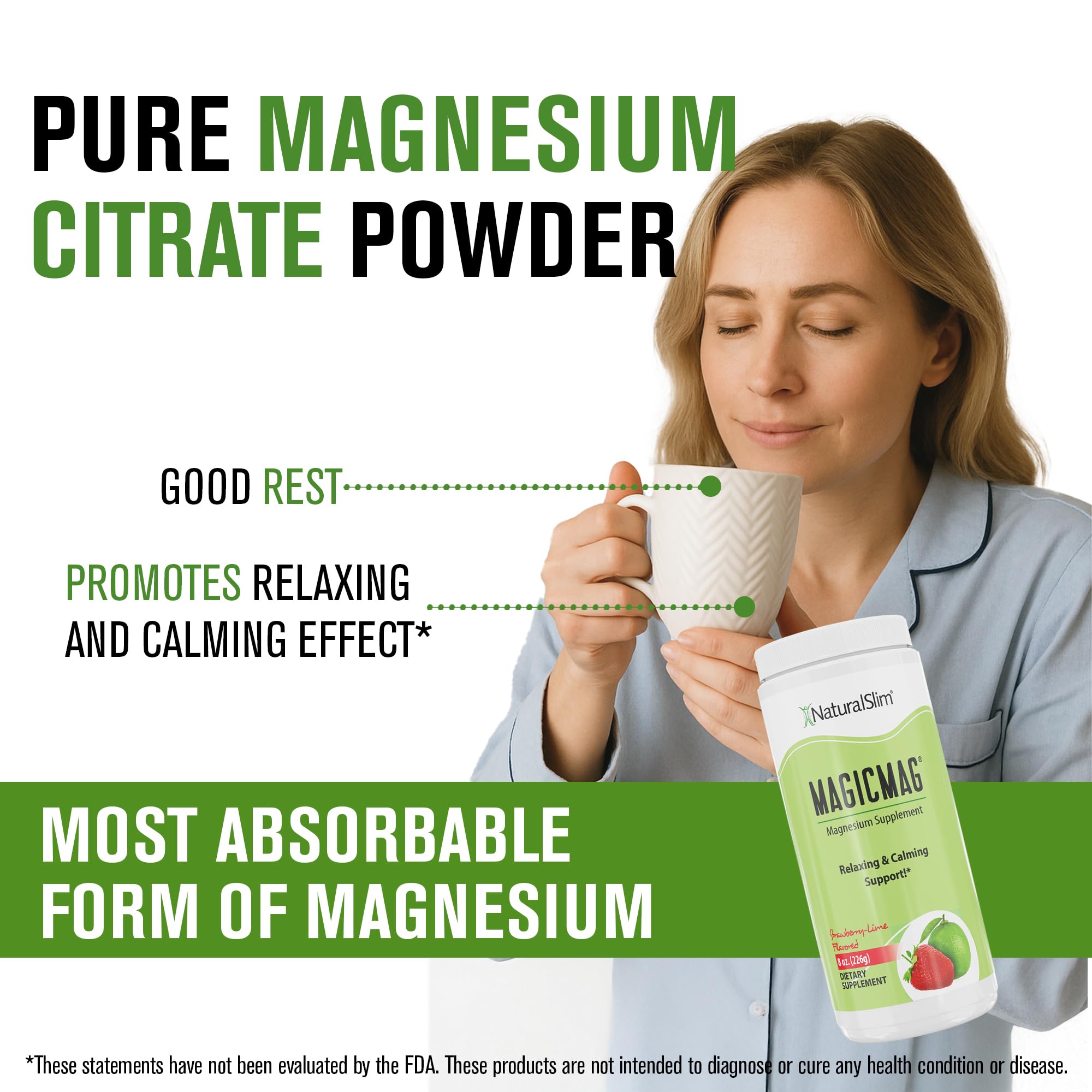 Glass with NaturalSlim MagicMag Strawberry Lime drink ready to enjoy