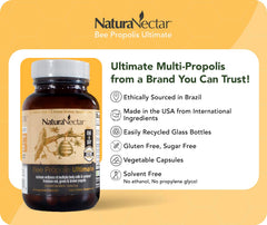 NaturaNectar Brazilian red-green-brown propolis blend with polyphenols for everyday vitality.